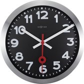 NeXtime NE-3999ARZW Wandklok Dia. 35 Cm, Geborsteld Aluminium, 'Station'