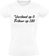 Verstand op 0 frituur op 180 Dames t-shirt | eten | friettent | cadeau | Wit