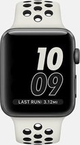 Rubberen sport bandje voor de Geschikt voor Apple Watch 42mm - 44mm S/M - Wit Zwart 1|2|3|4|5|6|7