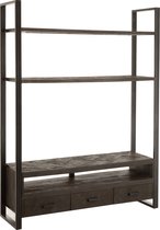 Tv | hout | zwart | 150x45x (h)200 cm