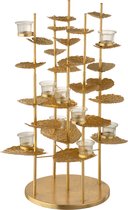 Theelichthouder | metaal | goud | 41x35x (h)36.5 cm