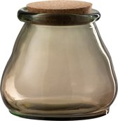 Voorraadpot | glas | bruin | 15x15x (h)13 cm