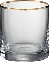 Drinkglas | glas | transparant - goud | 8x8x (h)9 cm