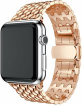 RVS rose goud metalen Geschikt voor Apple watch bandje