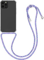 kwmobile telefoonhoesje compatibel met Apple iPhone 13 Pro - Hoesje met koord - Back cover in transparant / lavendel / paars / wit