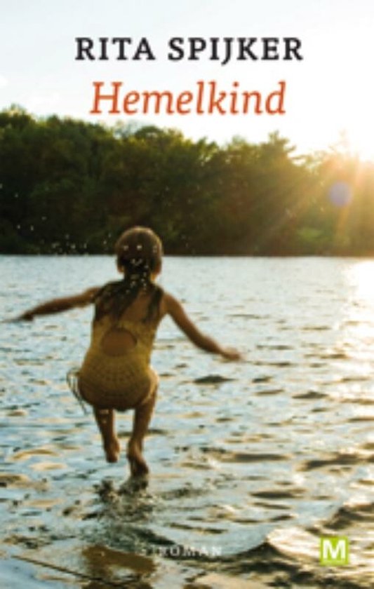 Boekomslag 'Hemelkind' van Rita Spijker. Een meisje in geel badpak springt in het water.