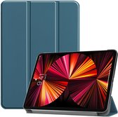 Hoes geschikt voor iPad Pro / Pro 2021 / 2020 Donker Groen - 11 Inch - Hoes geschikt voor iPad pro 2020 Hoes - Hoes geschikt voor iPad pro 2021 smart cover Trifold