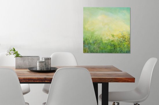 Peinture sur toile Herbe - Été - Peinture à l'huile - 50x50 cm - Décoration murale