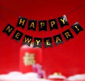 Happy New Year Slinger – Banner –  Letterbanner - Oud En Nieuw Versiering – Feest Decoratie – NYE Vlaggenlijn Voor Binnen En Buiten – Jaarwisseling 2022 – Nieuwjaar Party - Letters