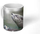 Mok - Koffiemok - Otter met hoofd boven water - Mokken - 350 ML - Beker - Koffiemokken - Theemok