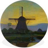 WallCircle - Wandcirkel ⌀ 60 - Oostzijdse molen - Piet Mondriaan - Ronde schilderijen woonkamer - Wandbord rond - Muurdecoratie cirkel - Kamer decoratie binnen - Wanddecoratie muurcirkel - Woonaccessoires