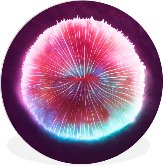 Enseigne lumineuse colorée Circle plaque de plastique de cercle mur Coral ⌀ 140 cm