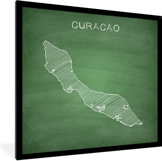 Photo encadrée - Une illustration de Curaçao sur un cadre photo tableau noir noir 40x40 cm - Affiche encadrée (Décoration murale salon / chambre)