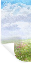 Stickers muraux - Aquarelle - Fleurs - Paysage - 60x120 cm - Feuille adhésive