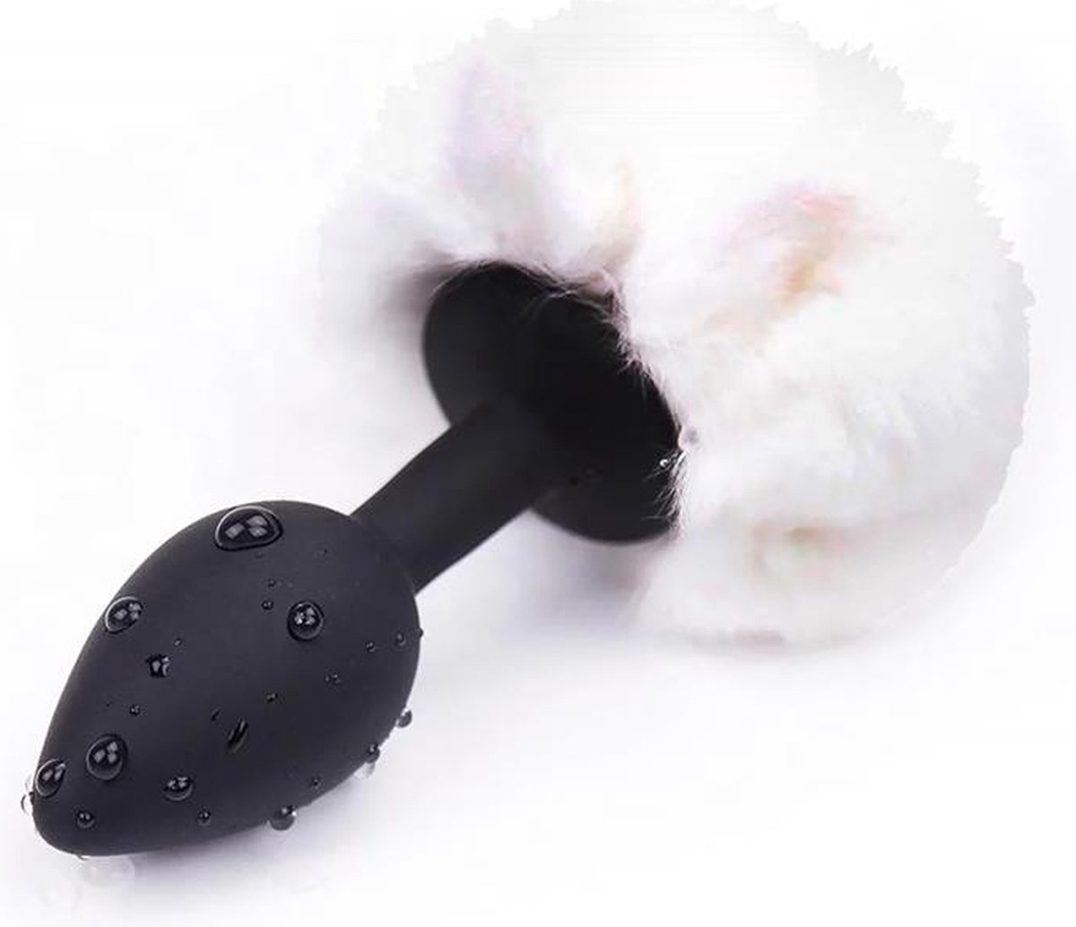 Goedkoopste Butt Plug with Pompon White Size S