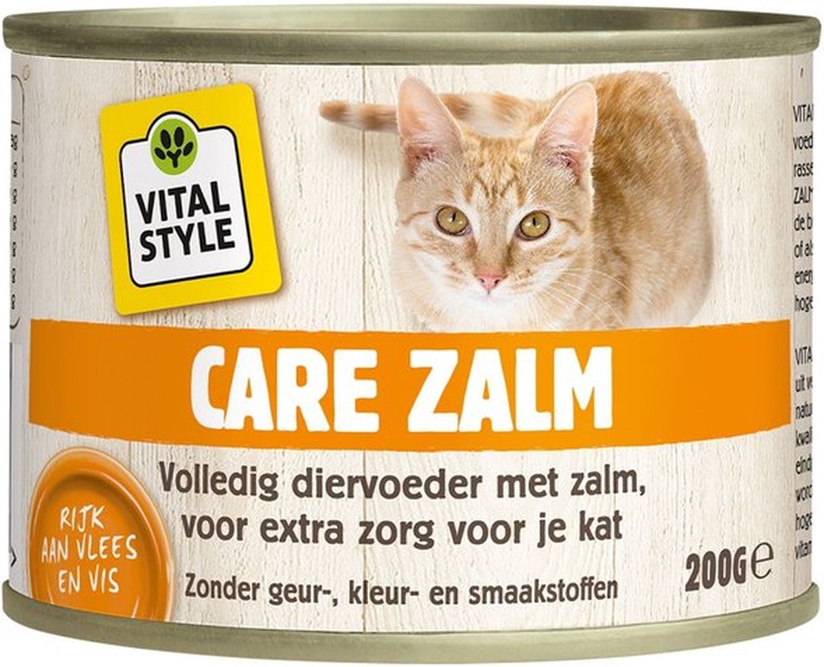 Vitalstyle Kattenvoer Blik Care Zalm 200 gr