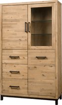 Vitrinekast | trego | acacia hout | bruin | 112 x 44 x 182(h) cm