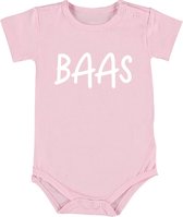 BAAS | Meisje Baby Romper 62/68 | Roze | Baas in huis | Eindbaas | Stoer
