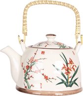 Theepot met Filter 18*14*12 cm / 800 ml Meerkleurig Porselein Rond Bloemen Theekan Japanse Theepot Chinese Theepot