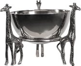 Punch Bowl Ø 33*31 cm Zilverkleurig Aluminium Rond Giraffen Champagne Koeler Punch Schaal Sangria Bowl