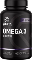 PURE Omega-3 - 100 softgels - 1000mg - met vitamine E - EPA + DPA - vetzuren