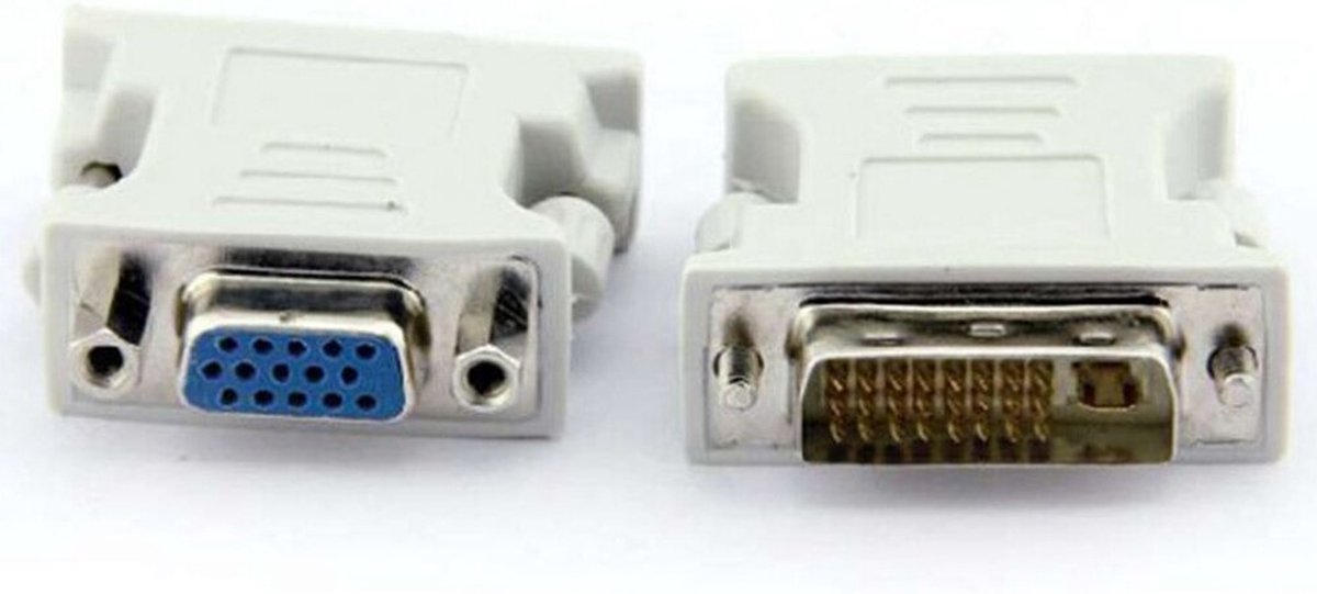 Image of 24 + 1 Mannelijke DVI naar Vrouwelijke VGA Adapter Converter - Wit - DVI-D Naar VGA