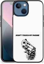 Back Cover Siliconen Hoesje Geschikt voor iPhone13 mini Telefoonhoesje met Zwarte rand Gun Don't Touch My Phone