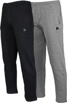 Lot de 2 pantalons de survêtement Donnay jambe droite - Pantalons de sport - Homme - Taille XL - Noir/Argent-marl