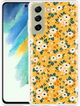 Hoesje Geschikt voor Samsung Galaxy S21 FE Vintage Bloemenprint