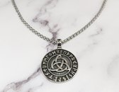 Mei's | Viking The Trinity ketting | mannen ketting / sieraad Viking / Viking ketting | Stainless Steel / 316L Roestvrij Staal / Chirurgisch Staal | Triquetra / Trinity knoop / 70 cm / zilver