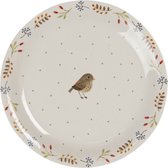 Servies Ontbijtbord Ø 20 cm Beige Keramiek Rond Vogel Eetbord