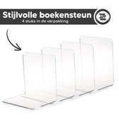 Serre-livres en plexiglas Bablue - Set de 4 pièces - Transparent - Support de livre - Serre- Serre-livres - Comptable - Porte-livre - Étagère