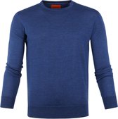 Suitable - Pullover Merino O-neck Blauw - M - Modern-fit
