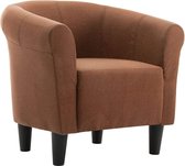 Furnibella – Fauteuil Stof Bruin Kuipstoel Loungestoel Stoel Fauteuils Kuipstoelen