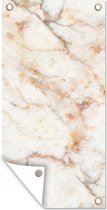 Tuinposter Marmer - Bruin - Luxe - 30x60 cm - Tuindoek - Buitenposter Tuinposter Marmer - Bruin - Luxe - 30x60 cm