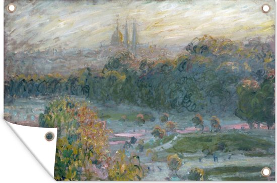Muurdecoratie De Tuilerieën - Schilderij van Claude Monet - 180x120 cm - Tuinposter - Tuindoek - Buitenposter