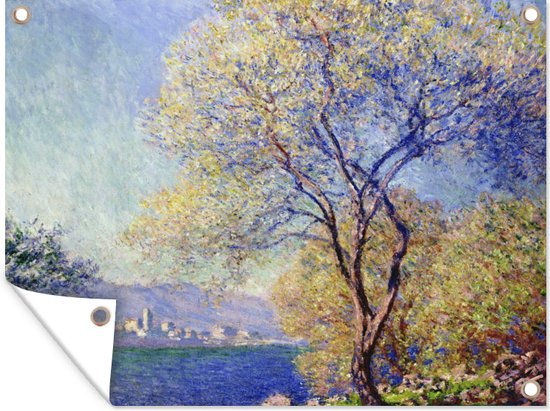 Tuin decoratie Antibes gezien vanaf de Salis tuinen - Schilderij van Claude Monet - 40x30 cm - Tuindoek - Buitenposter