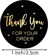 Thank You for Your Order stickers 2,5cm 50 STUKS! - Sluitzegel - Bedankje - Envelop - Bedankt - Online Webshop - Small Business - Traktatie zakje - Cadeau - Gift - Cadeauzakje - Tr