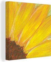 Peinture sur toile Tournesol - Tableau - Détaillé - 50x50 cm - Décoration murale