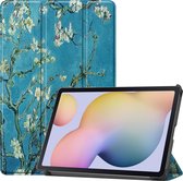 Samsung Galaxy Tab S7 Hoes - Mobigear - Tri-Fold Serie - Kunstlederen Bookcase - Almond Blossoms - Hoes Geschikt Voor Samsung Galaxy Tab S7