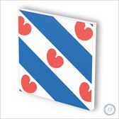 Friese kaart tegeltje ineen | 14x14 cm | Friese vlag