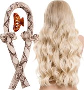 Heatless Curls 4-delig - Krulspelden - Haarrollers - Kleefrollers - Krullen Zonder Hitte - Krullers - Haar Rollers Zelfklevend - Haarkruller tijgerprint licht