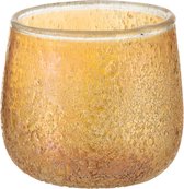 J-Line Theelichthouder Anna Glas Oker Small Set van 6 stuks