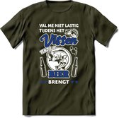 Val Me Niet Lastig Tijdens Het Vissen T-Shirt | Blauw | Grappig Verjaardag Vis Hobby Cadeau Shirt | Dames - Heren - Unisex | Tshirt Hengelsport Kleding Kado - Leger Groen - XL
