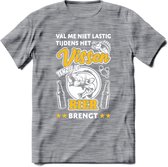 Val Me Niet Lastig Tijdens Het Vissen T-Shirt | Geel | Grappig Verjaardag Vis Hobby Cadeau Shirt | Dames - Heren - Unisex | Tshirt Hengelsport Kleding Kado - Donker Grijs - Gemalee