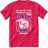 Val Me Niet Lastig Tijdens Het Vissen T-Shirt | Paars | Grappig Verjaardag Vis Hobby Cadeau Shirt | Dames - Heren - Unisex | Tshirt Hengelsport Kleding Kado - Roze - XL