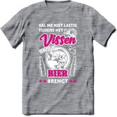 Val Me Niet Lastig Tijdens Het Vissen T-Shirt | Roze | Grappig Verjaardag Vis Hobby Cadeau Shirt | Dames - Heren - Unisex | Tshirt Hengelsport Kleding Kado - Donker Grijs - Gemalee