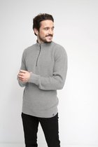 WOOLEN ZIP SWEATER | Lichtgrijs