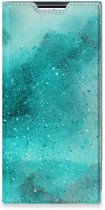 Foto hoesje Geschikt voor Samsung Galaxy S22 Ultra Smart Cover Painting Blue