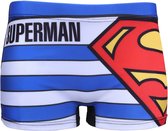 Blauw en wit gestreepte zwembroek voor jongens - Superman / 110 cm